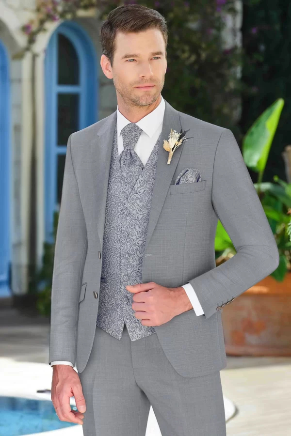 Costum de mire gri extra slim fit Manzetti