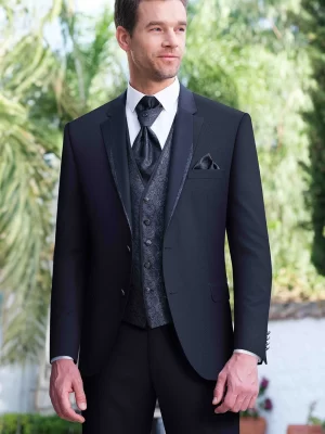Costum de mire albastru închis extra slim fit Manzetti