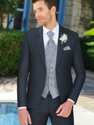 Costum de mire albastru marin extra slim fit Manzetti