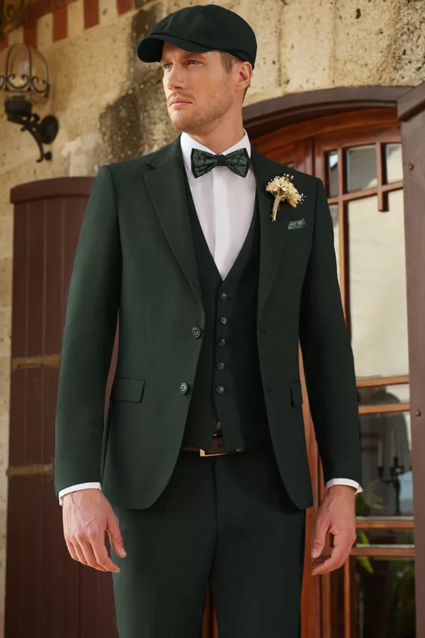 Costum de mire extra slim fit verde închis Manzetti