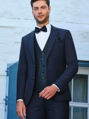 Costum de mire albastru prună extra slim fit Manzetti