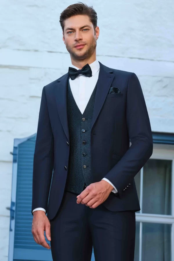 Costum de mire albastru prună extra slim fit Manzetti