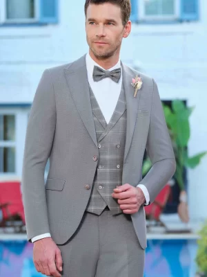 Costum de mire gri extra slim fit Manzetti