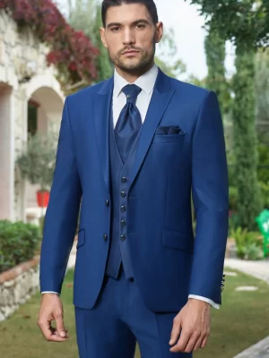 Costum de mire extra slim fit albastru safir Manzetti