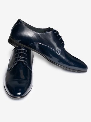 Pantofi din piele întoarsă albastră Manzetti