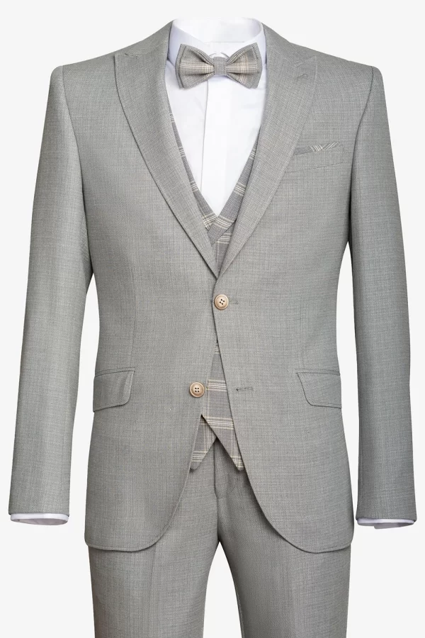 Costum de mire gri extra slim fit Manzetti - imagine 2