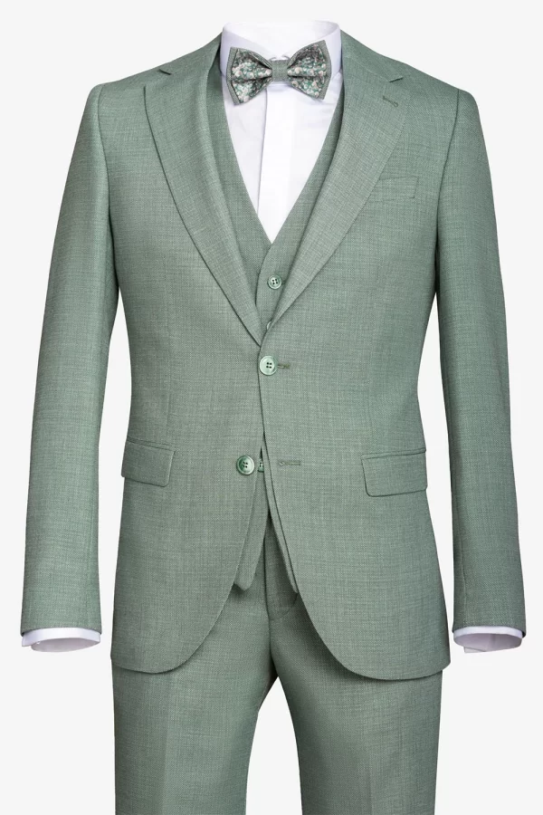 Costum de mireasă verde extra slim fit Manzetti - imagine 3