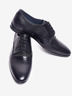 Pantofi negri din piele întoarsă Manzetti