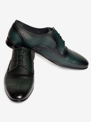 Pantofi Manzetti din piele verde cu patent