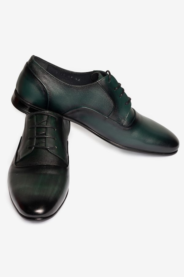 Pantofi Manzetti din piele verde cu patent