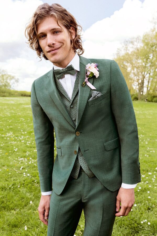 WILVORST slim fit costum de mireasă verde