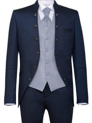 Manzetti costum de mireasă albastru închis