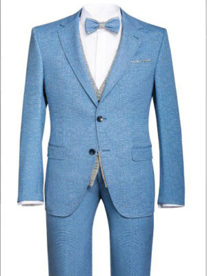 Manzetti slim fit costum de mireasă albastru deschis