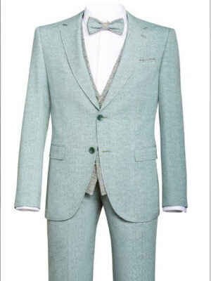 Manzetti slim fit costum de mireasă albastru turcoaz