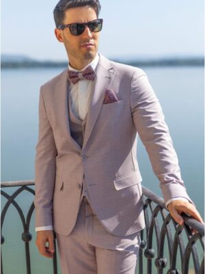 Manzetti costum de mireasă slim fit mov